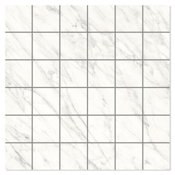 Marmor Mosaik Klinker Ares Vit Polerad Rak 30x30 (5x5) cm-1